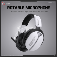 ONIKUMA GT887 wit Draagbare draadloze hoofdtelefoon, 20Hz 20kHz frequentierespons, oorkussens met onafhankelijke fysieke knoppen en volumeregeling via scrollwiel