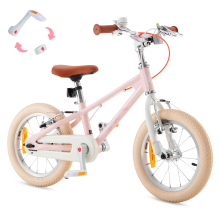 RoyalBaby+Kids fiets+ Aluminium EZ New Freestyle Roze 16 inch, Netto gewicht 7,8 kg