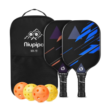 NIUPIPO Pickleball Paddles Set van 2 – Glasvezel Materiaal, Polypropyleen Honingraatkern, USAPA Gecertificeerd, Lichtgewicht Ontwerp, Comfortabele Grip, Ideaal voor Beginners en Gevorderde Spelers, MX 19