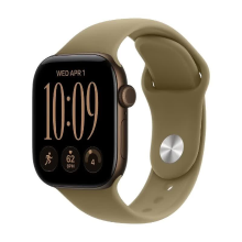 Apple Watch Series 12 GPS + Cellular 42 mm donkerbronzen aluminium kast met olijfgroen sportbandje   S/M