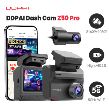 DDPAI Z50 Pro Dashcam Voor en Achter 4K+1080P, Dashcam voor Auto's, Ingebouwde 5 G Wi Fi 6 GPS, 3