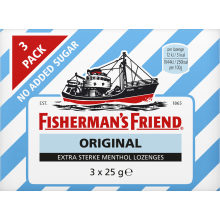 Fisherman S Friend Fisherman's Friend extra sterke suikervrije pepermuntpastilles   75 g