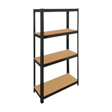 Practo zwaar opbergrek   zwart   150x75x30 cm   4 planken   175 kg draagvermogen per plank