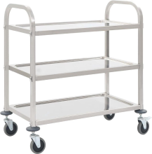 VidaXL Keukenwagen 3 laags serveerwagen   RVS, 96,5 x 55 x 90 cm