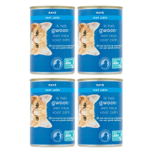 G'woon Paté voor volwassen katten met zalm 400 g * 4