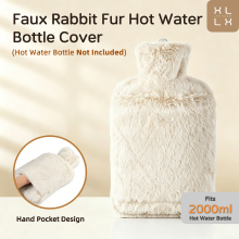 XLLX 1 stuk zachte en pluizige warmwaterkruikhoes   met kangoeroe zeil, kunstmatige konijnenhoes, houdt handen en lichaam warm in de winter. Verwarmt gelijkmatig en beschermt tegen oververhitting, cadeaus voor mannen en vrouwen, geschikt voor 2 L warmwate