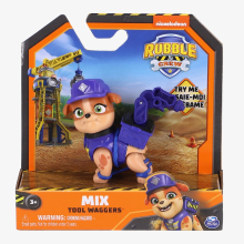 Paw Patrol Rubble & Crew actie pup figuur   blauw, 21 cm