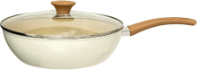 5Five Harmony gesmede pan met deksel   28 cm, beige