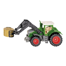 Siku Fendt 1050 Vario speelgoedtractor met balenpakker   groen, 1:87 schaal