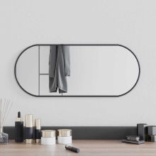 VidaXL Wandspiegel, zwart, ovaal, 60 x 25 cm