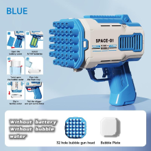 KNYYSECQ Draagbare, handzame automatische zeepbellenspuit   blauw wit, elektrische zeepbellenspuit, eenvoudig in gebruik en te hanteren, LED verlichting voor feestjes en buitenplezier, cadeau/feestverrassing