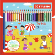 Blokker.Nl STABILO Trio thick   Driehoekig kleurpotlood   Set van 24   Assorti kleuren