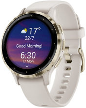 GARMIN Venu 3S   41 mm Smartwatch   Ivoor   Witte Siliconen Band