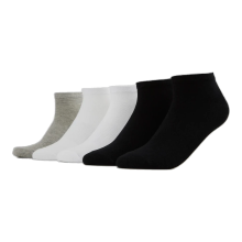 Urban Classics No Show sokjes 5 pack, zwart/wit/grijs, maat 35 38