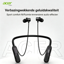 Acer OHR810 draadloze nekband in ear oordopjes voor sport, magnetische opslag, dual mode voor gaming en muziek, Bluetooth 5.4, Ultralange stand by, diepe bas, stereo ruisonderdrukking voor bellen, gamingmodus met lage latentie, Hi Fi Dolby audio, aanbevol