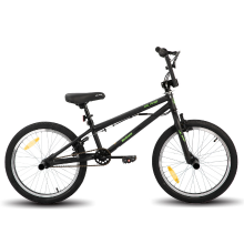 Hiland, Redeem, 20 inch BMX fiets voor kinderen en tieners, geschikt voor freestyle rijders van beginners tot gevorderden, met 360 gradenrotor en 4 pegs, zwart