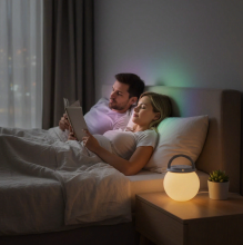 Arlgsite oplaadbaar led nachtlampje met timerfunctie, warmwit + RGB 7 kleuren, traploos dimbaar 0,9 W 5 V 1 A ABS + metaal voor slaapkamer en kinderkamer