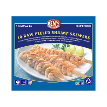 Ben's BML Rauwe Gepelde Garnalen Spiesjes   1 kg