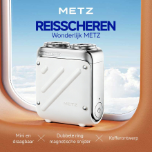 Metz Traveler Scheerapparaat voor mannen, mini & draagbaar, volledig waterdicht, perfect Qixi Valentijnsdagcadeau voor vriend, echtgenoot en vader