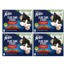 Felix Multibox Every Day Party plattelandsselectie nat kattenvoer lam, rund & kip 12 * 4 = 48 × 85 g