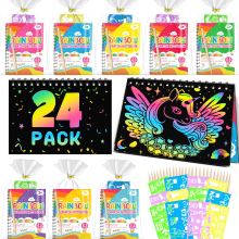 Regenboog Krabkunst Notitieboekjes Set van 24