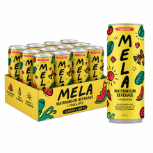 Mela Watermeloen Drank, 100% Natuurlijk Vruchtensap met Vitamine C Ananassmaak 330 ml * 12 (Doos)