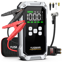 YUSMAN Autobatterij Booster – 5000 A 12 V Auto Jumpstarter (tot alle benzine/10,0 L diesel), Starter met 150 PSI luchtcompressor, slimme veiligheidsklemmen en LED verlichting
