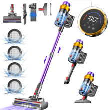 Daynee AZA62 AZA65 Draadloze stofzuiger   65 kPa zuigkracht, 70 min looptijd, LCD display, anti klitborstel, HEPA*4 filtratie, aromatherapie, voor dierenhaar, tapijten & harde vloeren