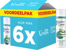 Gillette Venus Gillette Satin Care Scheergel Voor Vrouwen Aloe Vera Glide 6 x 200 ml