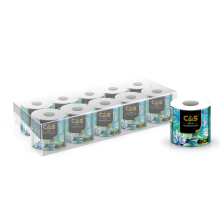 C&S Toiletpapier, 4 laags, 200 g, 10 Rollen, Zacht, Duurzaam, Familie Voordeelverpakking