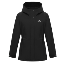 PELLIOT outdoor winddichte waterdichte softshell wandeljas voor dames herfst, Storm Shield pasvorm, halflange casual sport windjack voor bergbeklimmen, YKK rits zwart L