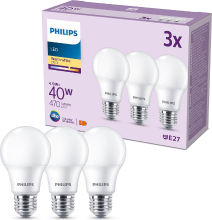 Philips LED Lamp Mat   40 W   E27   Warmwit licht   3 stuks