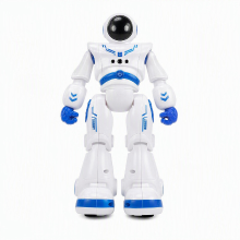 Dreamora 826 slimme speelgoedrobot, dubbele modus afstandsbediening & gebarenbediening, 1 stuk, wit blauw, licht & geluid educatief speelgoed voor kinderen vanaf 6 jaar, binnenspelen