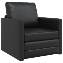 VidaXL 2 in 1 vloerslaapbank   zwart kunstleer, 112 x 174 x 55 cm