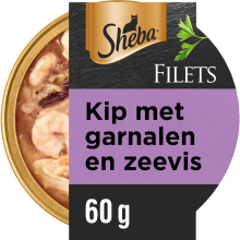 Sheba Filets kattenvoer natvoer garnaal, oceaanvis & kip in saus, 60 g