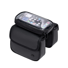 TOSUOD Top tube tas, gevoelig touchscreen, naadgesloten waterdicht, stevig & slijtvast, zwart