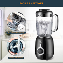 Bear tafelblender LLJ B12K1 1,2 L 500 W 2 snelheden + pulsfunctie 4 roestvrijstalen messen