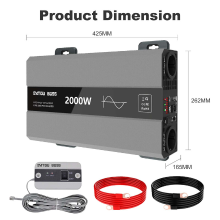 DATOUBOSS SAK 12 V 2000 W pure sinusgolvende inverter, 4000 W piekvermogen, SAK2000W