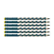 STABILO EASYgraph   Ergonomisch grafietpotlood   Linkshandig   Set van 6   Petrol   Hardheid HB