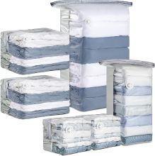 TAILI 6 Stuks Vacuüm Opbergzakken, Kubus Ruimtebesparende Zakken Combo (3 Jumbo + 3 Medium), Vacuüm Sealer Zakken voor Beddengoed, Kleding, Dekbedden, Dekens, Kastorganizer en Opbergruimte
