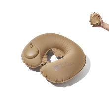 Mobi Garden, U vormig nekkussen met drukknop, zacht en comfortabel reiskussen voor auto en camping, zand, draagbaar ontwerp voor eenvoudige opslag
