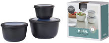 Mepal Cirqula Multi Bowl Set   3 stuks, 500 mL, 1000 mL, 2000 mL, Nordic Black