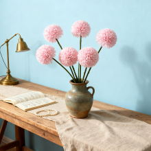 Wei's moment 6 stuks kunstbloemen kunsthydrangea decoratie voor huwelijksvaas roze