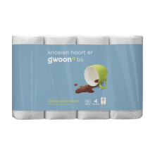 G'woon 2 laags keukenpapier, 4 rollen