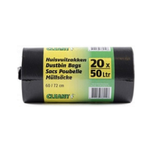 Cleany vuilniszakken   50 L   Zwart   15 stuks