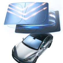 Itutn Auto Voorruit Zonnescherm — Titanium Ice Upgraded Edition | Superieure Verkoeling met Geavanceerde Warmteblokkering | Geschikt voor Auto's, SUV's, Crossovers | Auto Zonnescherm, Visor & Auto Accessoires voor de Zomer | 57,1 × 31,5 Inch (145 × 80 cm)