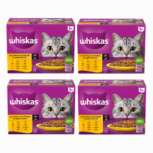 Whiskas maaltijdzakjes 12 * 4 = 48 x 85 g gevogelte volwassen