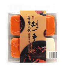 Liuyishou Chongqing Hotpot Gemengde Yuanyang Hotpot Soepbasis (3 Smaken Handgemaakte Hotpot & Drie Verse Hotpot) 300 g (75 g x 4)