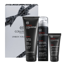 Collistar XMAS25 heren scheerschuim 75 ml + verkwikkende reinigingsgel 30 ml + mini tonifiërende douchegel 100 ml