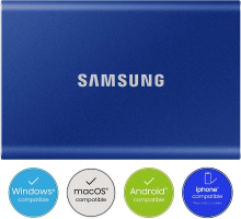 Samsung portable SSD T7 2 TB USB Type C 3.2 Gen 2 (3.1 Gen 2) blauw